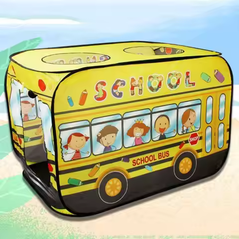 Y88D Great Kid Play Tent Game Playhouse Children Tent School Bus Kid Game House