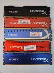 มาใหม่สวยๆแรม Kingston HyperX 4x1 4GB  DDR3/1600 DDR3 RAM PC คุณภาพสูง ประกันศูนย์ทุกชิ้น สินค้าตามรูปปก คละสี คละแบบ ส่งไว
