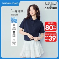 GIORDANO Women Polo Shirt Warm Weather Polo Shirt Moderate Thickness Polo Shirt Slight Elasticity Po