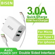 BISEN BC758 VIVO Fast Charger 15W Dual USB Fast Charging 3A Portable Travel Wall Charger Adapter for VIVO Y11 Y12 Y12A Y12S Y15A Y15S Y15 Y17 Y33S Y21T Y19 Y1S Y91 Y91C Y20i Y20S Y95 Y30 Y50 Y31 Y51 Y01 S1 Pro V17 V19 Neo V20 SE V21E V11i V23E Y76