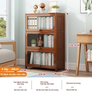 Tủ sách gỗ kệ hiện đại Cửa kính acrylic trong Tủ gỗ đa năng Kệ chất Kệ Gỗ Có Ngăn