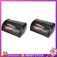 【HOT SALE】 2X Bread Box,Large Capacity Metal Bread Box,Holder Bin Container Kitchen Storage Organize