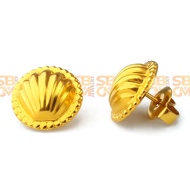 SBGM High Quality US 10K Gold, Seashell Stud Earrings with Free Jewelry Box