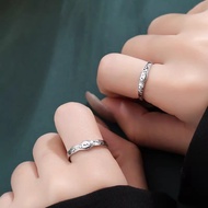 Cute Cartoon Graffiti Cat & Dog Couple Rings, Lovely Fun Matching Rings for Lover, Adjustable Open I