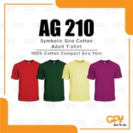 AG210 Premium Cotton 210gsm T-Shirt Unisex Siro Compact Tshirt  - Group【C】