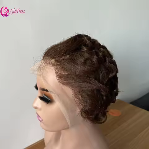 12A Curly Human Hair 13x4 Lace Frontal Wigs for Women with Bangs 4inches Brazilian Remy Pre-Plucked 