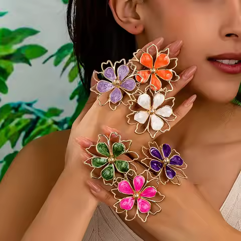Skeleton Flower Ring for Women Simple Fashion Hand Jewelry Hot Sale Party Gift 2025 New Style