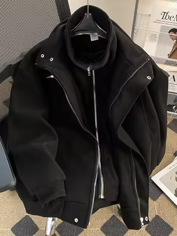 Gmiider American Heavy Fake Two-piece Thick Wool Jacket Men's 2025 Winter American Workwear Woolen J
