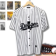 Dodgers White Striped baseball Jersey for Men and Women