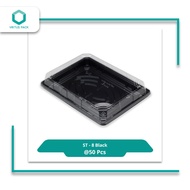 Virtuspack Mika Sushi/ Sushi Tray/ ST-8 Black/ 50 Pcs/