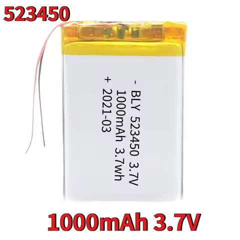 523450 3.7V 1000mAh Polymer Lithium Rechargeable Battery GPS Smartphone DVD MP5 Mini Speaker