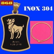 VIRVCBDV gold stainless steel Aries solid stainless steel necklace