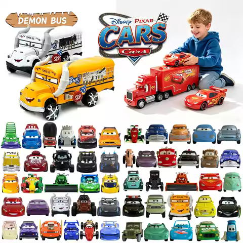 1:55 Pixar Cars 3 Lightning McQueen Francesco Mack Truck Jackson Alloy Racing Car Collection Model S