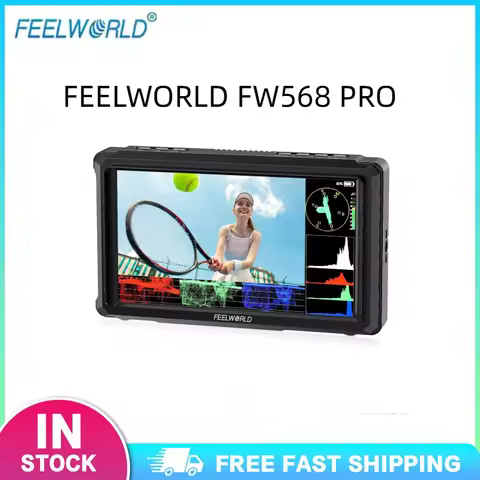 FEELWORLD FW568 PRO 6 Inch 1200nit Camera Monitor, 1920x1080 FHD, 4K HDMI In/Out, 3D LUT, HDR, Wavef