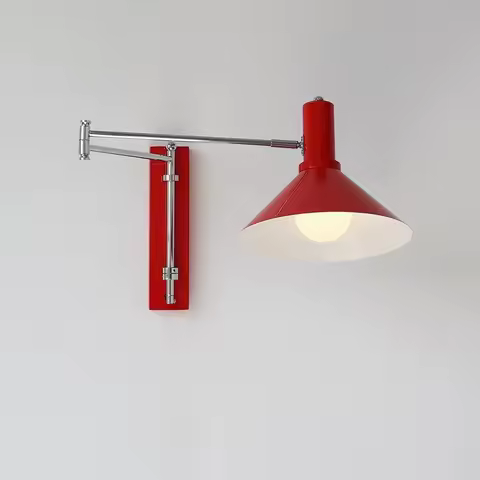 White Red E27 Wall Lights Vintage Plug Rotatable Bedside Bedroom Foyer Hotel Room Sconce American Re