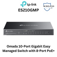 TPLINK ES210GMP Omada 10-Port Gigabit Easy Managed Switch with 8-Port PoE+