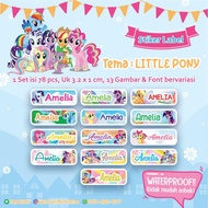 Waterproof Name Sticker/LITTLE PONY Theme LABEL Sticker