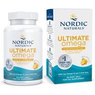 Nordic Naturals Ultimate Omega en gelatina de pescado, sabor a limón, 60 geles suaves, 1280 mg de om