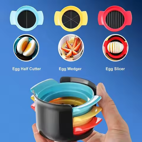 Stainless Steel Three In One Egg Slicer 3-in-1 Eggs Cutter All Egg Machine Preserved Eggs Creative M