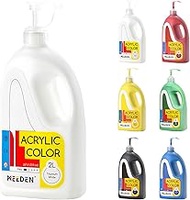 MEEDEN Bulk Acrylic Paint Set: 6 Basic Colors 1/2 Gallon (2L /67.6 oz.) Large Acrylic Paint with Pum