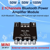 แอมจิ๋วบลูทูธ Class D ZK-TB21 TPA3116D2 Bluetooth 5.0 mini amp เครื่องขยายเสียงซับวูฟเฟอร์ 50WX2 + 1