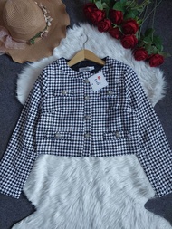 VN GRACE TWEED CARDIGAN PREMIUM /  AUNTUM BLAZER TWEED / WINTER OUTER CROP TWEED IMPORT