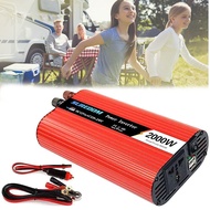 Power Inverter 2000 Watt Dc 12V 24V to Ac 110v 220v Pure Sine Wave Inverter with 2 Fast Charge USB P