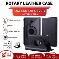 Case Samsung Tab A8 2017 / Samsung Tab A 8 / T385 T380 Flip Cover Casing Tablet Leather Rotary