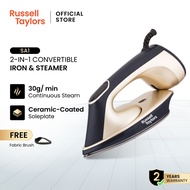 Russell Taylors Anti-Burn 2-in-1 Steam Iron + Garment Steamer SA1