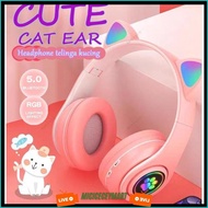 B39M Bluetooth Gaming Headphones Cat Ears Wireless Led Light Super Bass Stereo Bass Gaming Headset C