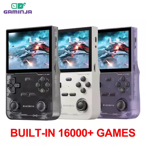 GAMINJA K36 3.5Inch IPS Screen Handheld Game Console 64GB Memory Classic Games Portable Handheld Ope