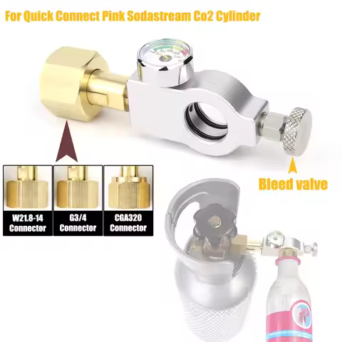 Quick Connect Pink Soda Co2 Cylinder Tank Refill Fill Station Adaptor Fit SodaStream Cylinder With W