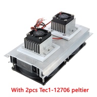 AC 12 โวลต์ 10A 120 วัตต์ Peltier เทอร์โมทำความเย็นระบายความร้อนชุดระบบ 12 โวลต์ dual-core DIY Peltier เซมิคอนดักเตอร์ระบบทำความเย็นชุดระบายความร้อนโมดูลที่มี 2 ชิ้น TEC1-12706 Peltier