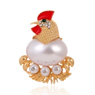 Creative Pearl Brooch Rooster Brooch And Vintage Pins For Women Fashion Clothing Corsage Pins