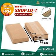 Combo 100 hộp carton nắp gài đóng hàng hộp nắp cài 2 đầu đựng sổ tay bút 18x10x3 giá gốc tận xưởng -