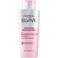 L'Oreal Paris Elvive Glycolic Gloss Shampoo 200ml - Sulfate Free, 2% Gloss Complex with Glycolic Aci