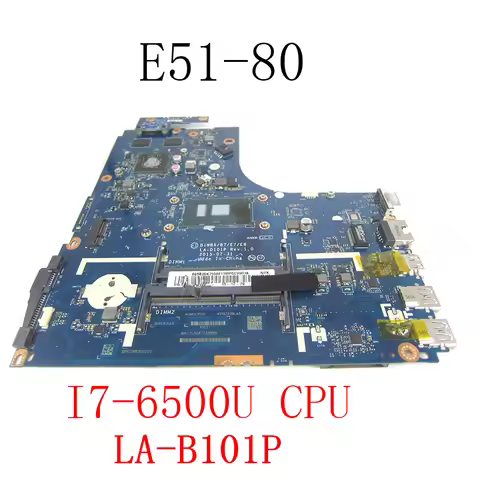 for Lenovo IdeaPad E51-80 Laptop Motherboard SR2EZ I7-6500U CPU DDR3L RAM BIWB6/B7/E7/E8 LA-D101P ma