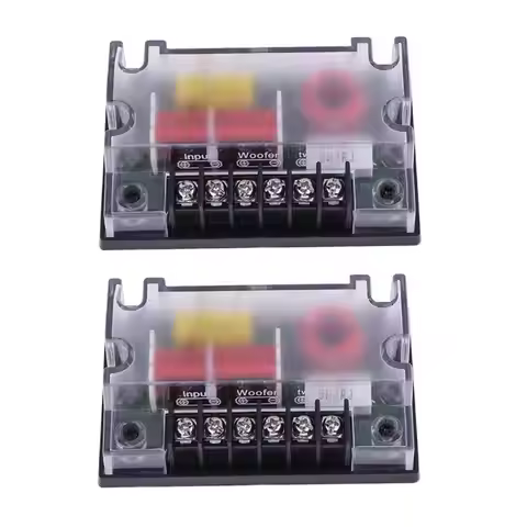 2PCS Car 2 Way Audio Speaker Frequency Divider Audio Speaker Woofer Wave Filter 200W Crossover Filte