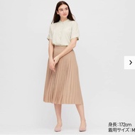 Uniqlo women's blouse rayon stand collar mint sleeve