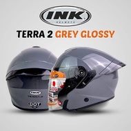 Ink Terra 2 Grey glossy | Ink Tera 2 Double Visor Helmet - Halfface Helmet | SNI SNI SNI SNI