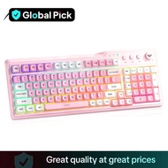AULA F3099 Wireless Mechanical Keyboard, Rechargeable Keyboard with RGB Light, Ergonomic Design Keyb
