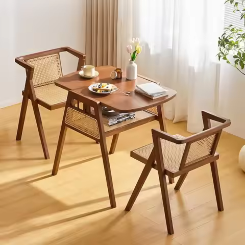 Balcony tea table and chair combination casual rattan chair one table and two chairs small tea table