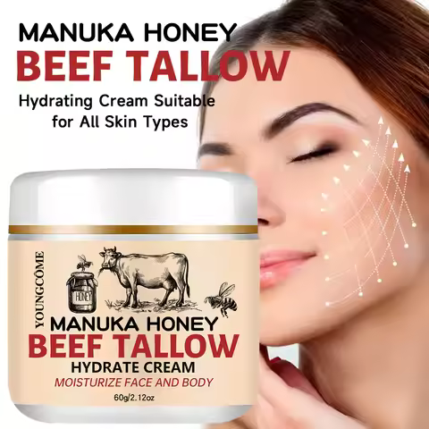 Manuka Honey Beef Tallow Face Cream Moisturiser Facial Anti Aging Skin Care Repair Fade Fine Line Wr