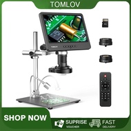 TOMLOV Digital Microscope  DM602 Pro 10.1 "กล้องจุลทรรศน์ดิจิตอล HDMI 2000x กล้องจุลทรรศน์การบัดกรี 