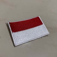 MERAH Computer embroidered flag patch - red and white flag logo - logo patch