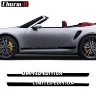 2 Pcs Door Side Skirt Racing Stripes Sticker Vinyl Limited Edition Graphics Decal For Porsche 911 99