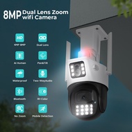 CCTV 8MP IP Camera Outdoor CCTV WIFI Dual Lens CCTV Waterproof Outdoor  Dual Screen PTZ 360° Derajat