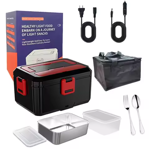 1.5L 80W Electric Lunch Box Food Heater Portable Food Warmer for Car Home Use Leak-proof Lunch Heati