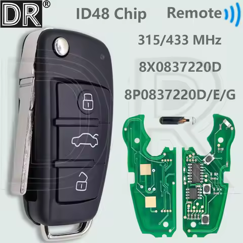DR ID48 Chip 434.42MHz 8P0837220D/8X0837220D 315MHz 8P0837220E/G Car Remote Control Key For Audi A3 