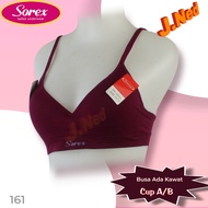 J161 Sorex Casual Thin Foam Bra with Underwire, Cup B, Two Hooks, Size 34 - 40